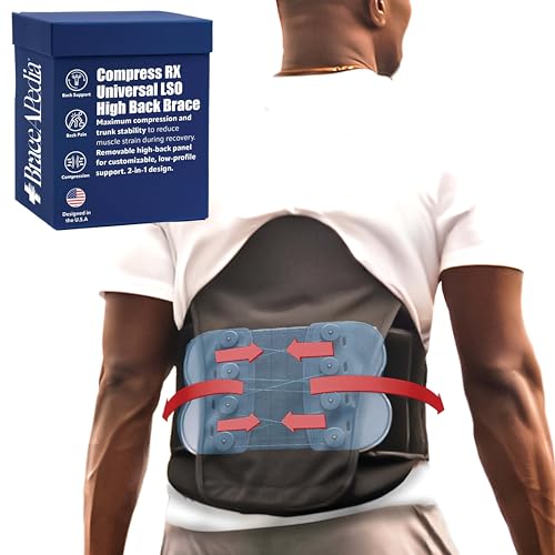 CompressRx High Back Brace, 2-in-1 Lumbar Support, Small-4XL One Size