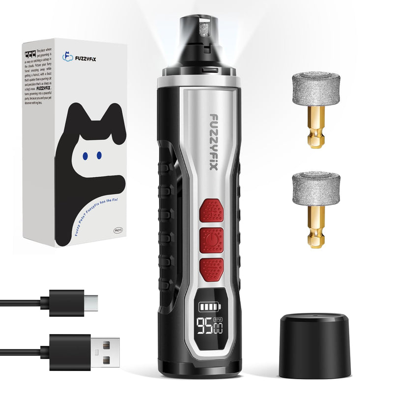 Dog Nail Grinder, Quiet Dog Nail Clippers with LED Light for Large Dogs, USB Rechargeable Electric Dog Nail Trimmer 5-Speed Paws Grooming & Smoothing for Large Medium Small Dogs Cats Pet - BeesActive Australia