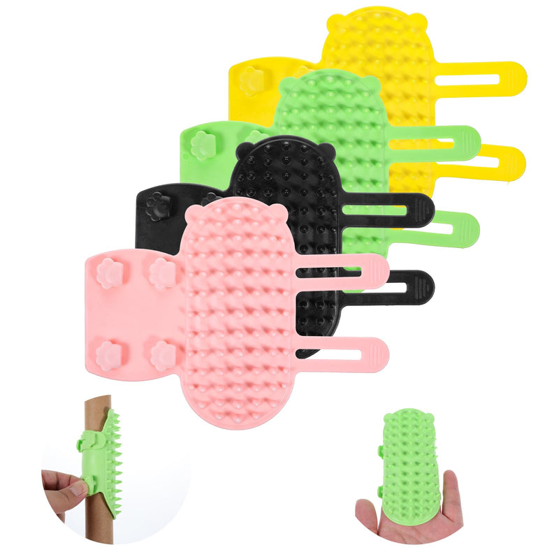 4Pcs 2-in-1 Silicone Cat Face Scratchers, Self-Cleaning Massage & Shedding Tool, Adjustable Cat Face Scratchers for Climbing Frames & Table Legs, Reduces Shedding, Scratching & Itchiness - BeesActive Australia