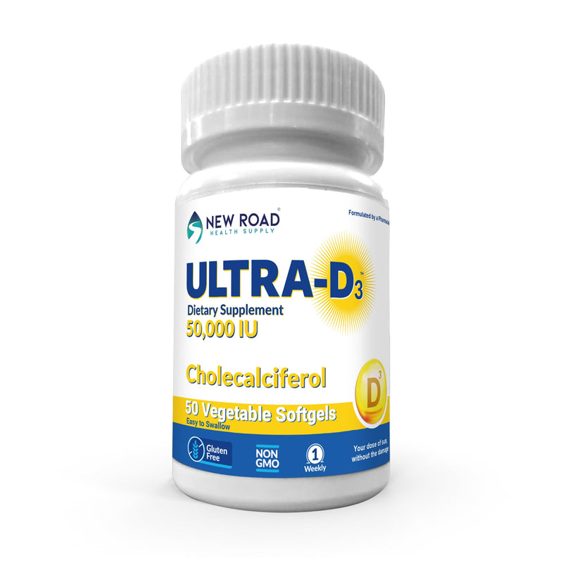 Once-Weekly Vitamin D3 50,000 IU Softgels, 50 Count Bottle, High Potency Vitamin D Supplement, Easy-to-Swallow, Extended Supply 50 Count (Pack of 1)