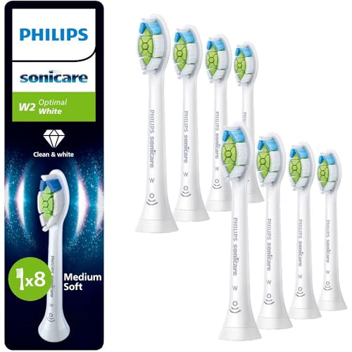 Philips Sonicare HX6068/87 W2 Optimal White Replacement Toothbrush Heads (Pack of 8) 1 Count (Pack of 8) New