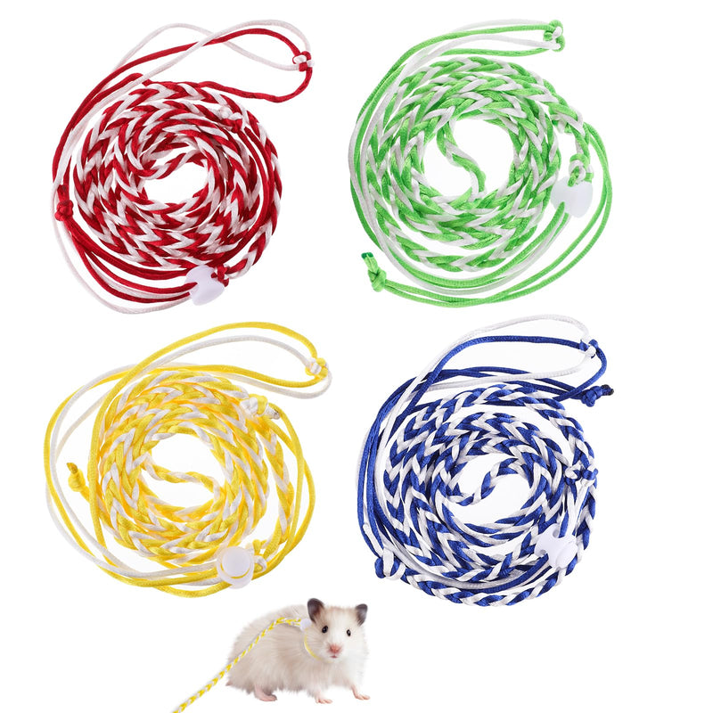 4 Pack Hamster Leash Harness Adjustable Rat Leash Harness Pet Collars for Pig Ferret Mouse Chinchilla Rabbit Guinea Squirrel Small Animal - BeesActive Australia