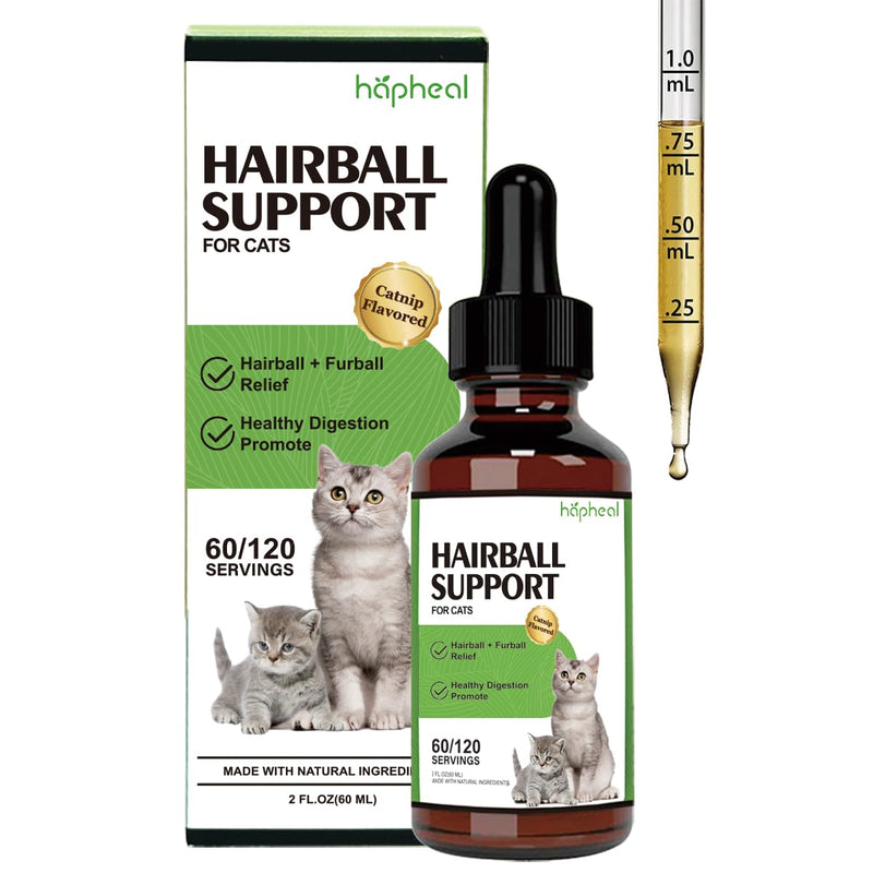 Cat Hairball Support Drops, Digestive Aid, Furball Treatment, Hairball Cat Treats for Skin & Coat, Digestion, Nutrient Absorption(1PACK) 1 PACK