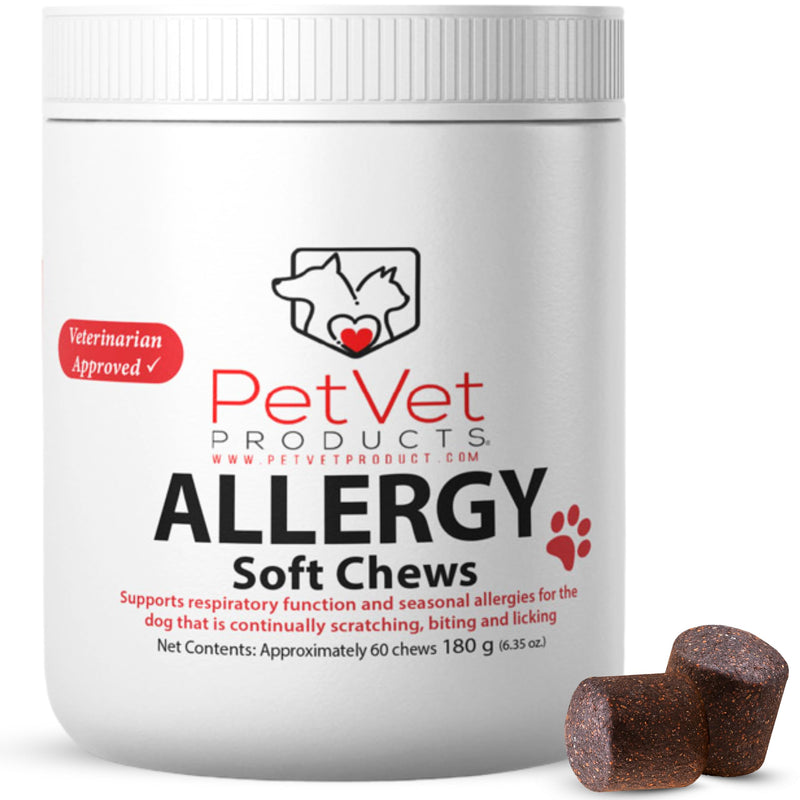 Pet Vet Allergy Relief Chews for Dogs (Beef Liver) – Itchy Skin Relief for Dog Allergies – Skin Irritation Treatment, Allergy Chews, Pet Probiotics – Dog Health