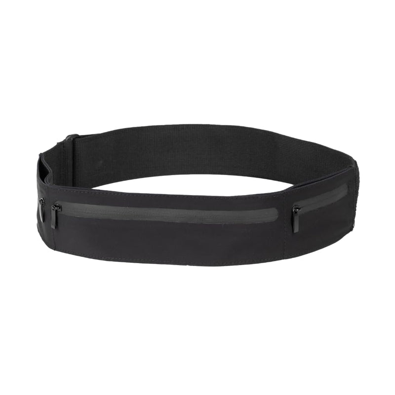 RNX Running Belt, Waist Belt bag, Waterproof Fanny Pack for Women & Men, Non-chafing Phone Holders for Running, Customizing Storage Space, 3 Pockets Flexibility, Running Gear, Black One Size