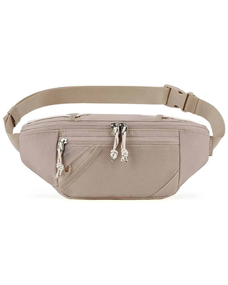 BAGSMART Fanny Packs for Women Belt Bag with Adjustable Strap Crossbody Waist Bag Pack for Running Hiking Workout Travel, Camel