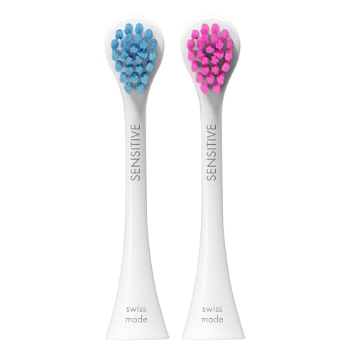 Curaprox Hydrosonic Brush Heads Rainbow Sensitive Duo – for Gentle Gum Care & Effective Cleaning | Blue/Pink, 2-Pack | Compatible with All Curaprox Sonic Models | Swiss Made