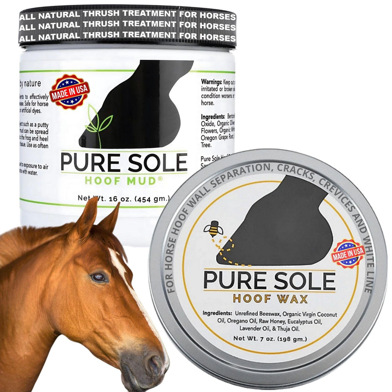 Thrush Treatment for Horses | Hoof Putty Wax (7 oz) and Hoof Mud (16 oz jar) Bundle - PawsPlanet Australia