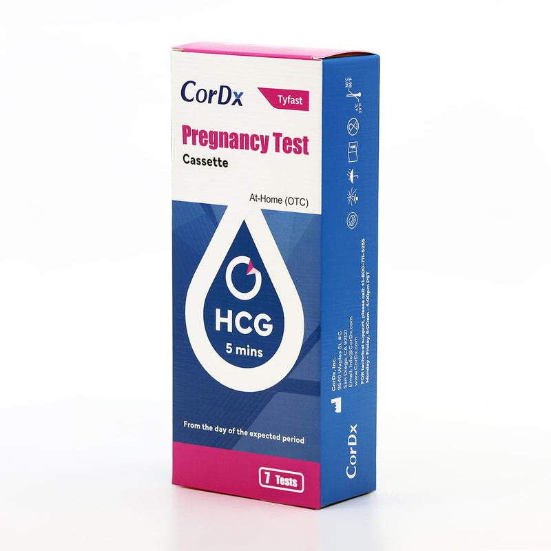 CorDx Early Detection Pregnancy Test Kit, Urine Tests for Easy At Home hCG Level Testing, Tester for Pregnant Women, Clear, Fast and Reliable Result with Over 99% Accuracy, 7 Pack Cassettes 1 Count (Pack of 7) - BeesActive Australia