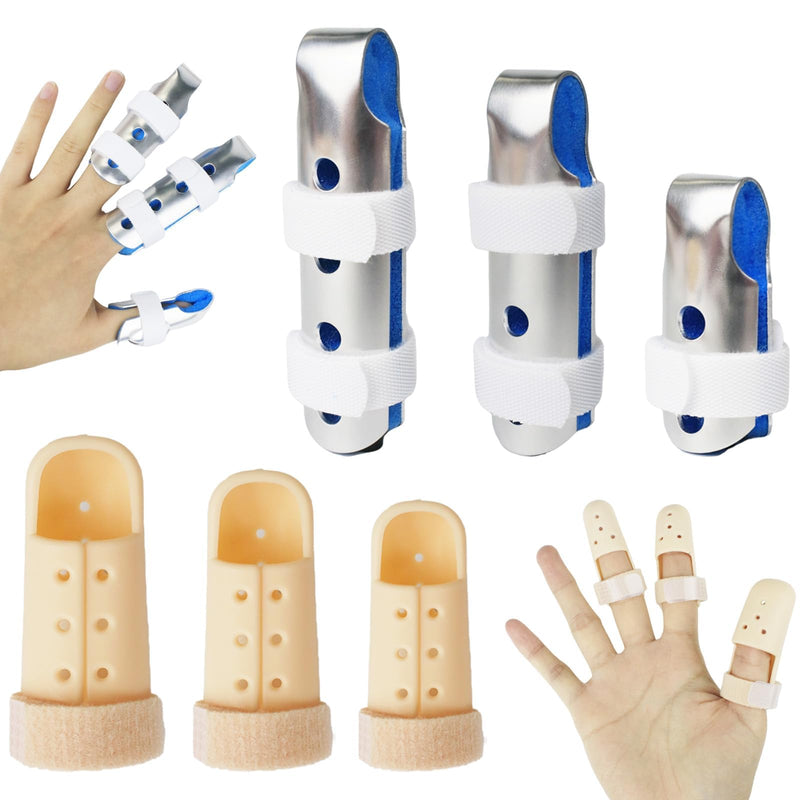 6 Pcs Finger Splints Finger Support Brackets Finger Stabilizers Fracture Rehabilitation Finger Straightening Arthritis Knuckle Immobilizationm Blue Medium - BeesActive Australia