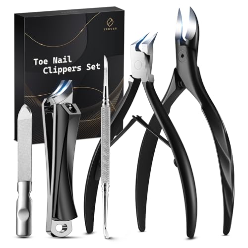 FERYES Ultimate Toenail Clippers for Seniors Thick Toenails, Premium Stainless Steel Nail Clippers for Nails 5Pcs– Ideal for Men, Women Ingrown Toenail Tools & Nail Clippers