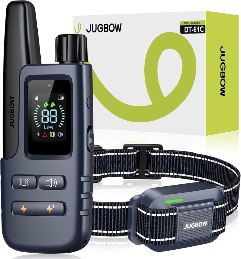 Jugbow Dog Shock Collar - 4200FT Dog Training Collar with Remote for 5-120lbs Small Medium Large Dogs, IPX8 Waterproof E Collar with 4 Training Modes, Security Lock, Rechargeable Shock Collar Dark Blue - BeesActive Australia