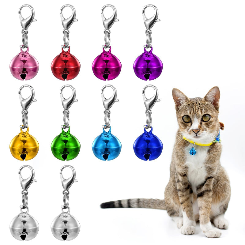 10 Pcs Cat Collar Bells, Colourful Bells with Clasps, Jingle Bells for Cat Collar, Pet Collar Bell Accessories, Dog Collar Bell Charms, 1.4cm Bells for DIY Crafts Decoration - BeesActive Australia
