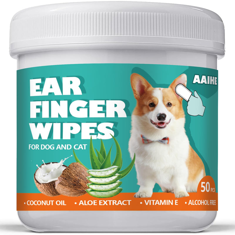 Dog Ear Wipes,Gently Remove Ear Wax & Dirt,Relieve Ear Itching Fresh Coconut Scent, All Natural Ingredients Dog Ear Cleaning Wipes - 50 Count 1.6'' 50pcs Green - BeesActive Australia