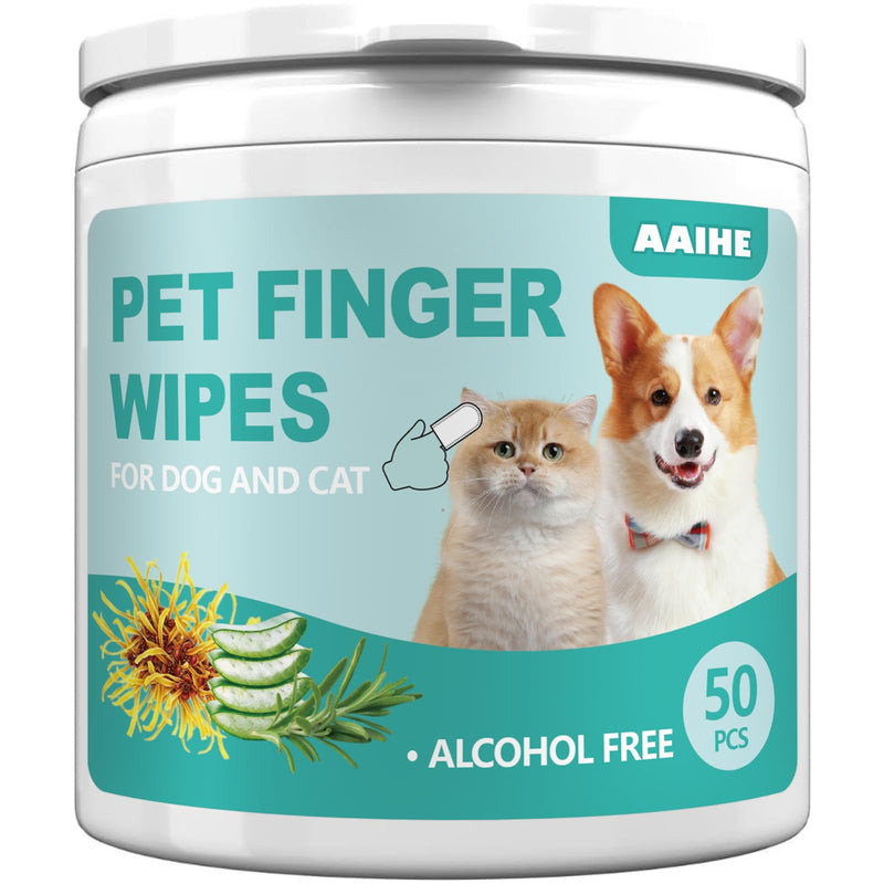Dog Ear Finger Wipes,Gently Remove Ear Wax & Dirt,Relieve Ear Itching. All Natural Ingredients Dog Ear Wipes.Safe & Gentle Ear Wipes for Dog & Cat - 50 Count Green Tea 1.6'' 50pcs Light Green - PawsPlanet Australia