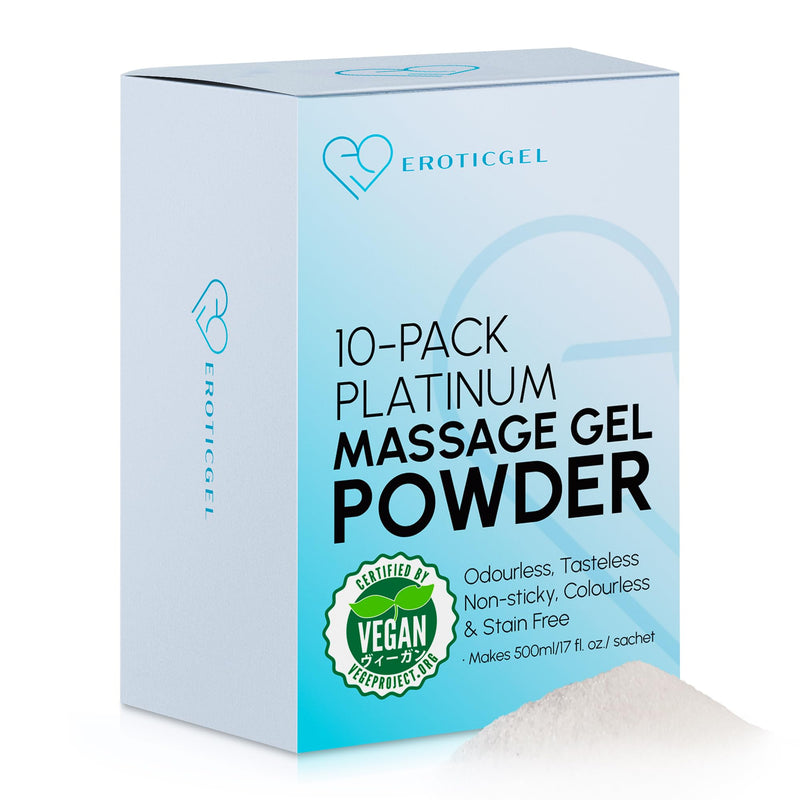 Premium Massage Gel Powder (Pack of 10) | 5g Travel Sachet Makes 500ml/ 16.9 fl oz | Made in Japan | Paraben & Glycerine Free Pack of 10 - Vegan - BeesActive Australia