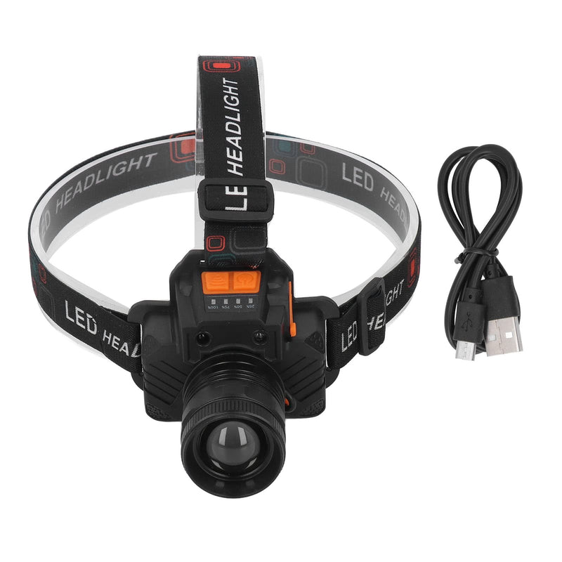 1500LM LED Light USB Rechargeable Headlamp with Dual Switch for Outdoor Camping Fishing and Emergency