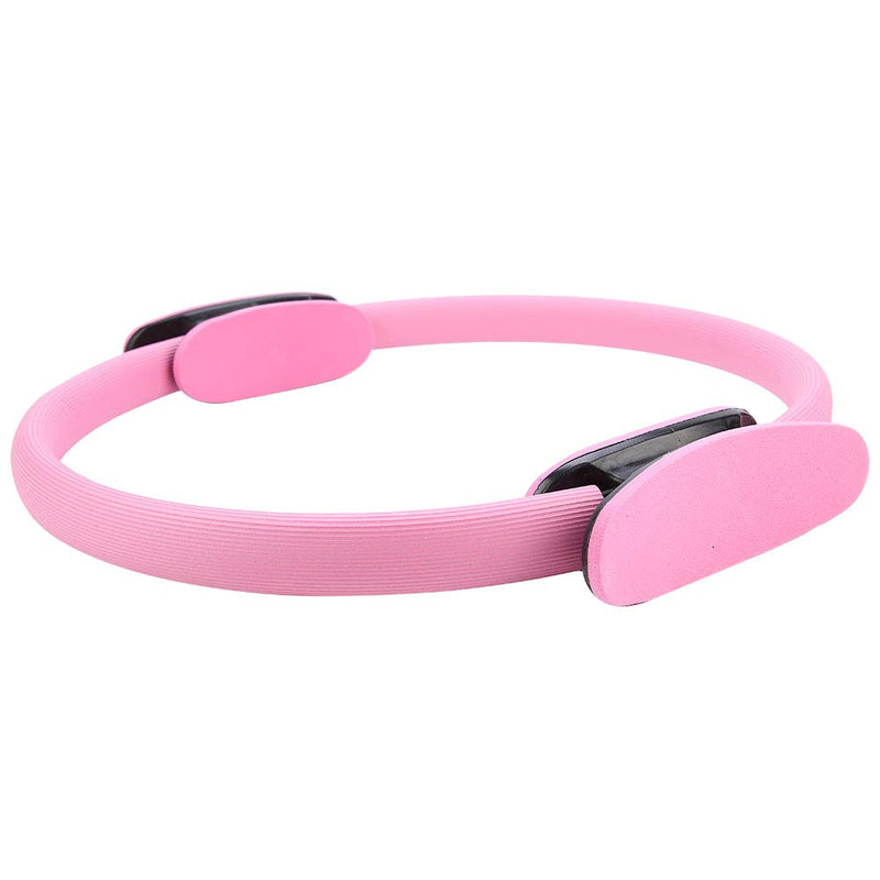 ZJchao Yoga Pilates Ring Circle for Thighs Legs Fitness Strengthen Core Back Improve Muscle Mobility Lightweight Portable Green Pink Black 15 in Diameter (Roseate)