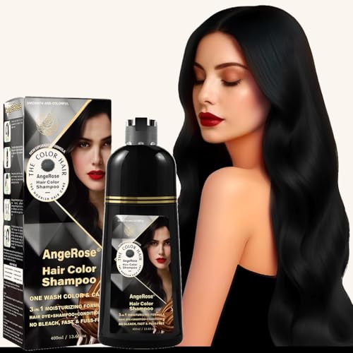 Hair Dye Shampoo 3 in 1, Instant Herb Ingrident Hair Dye to Cover Gray Hair, Long-lasting & Natual, Natural Black, 400 ML Nature Black 13.6 Fl Oz (Pack of 1)