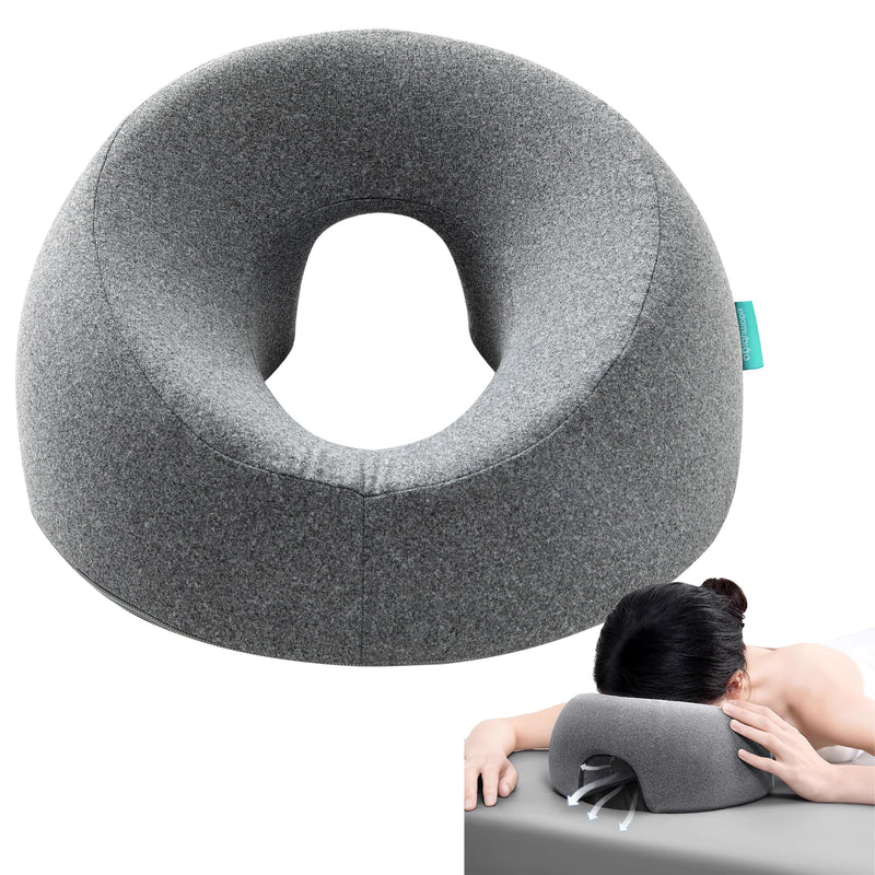 Face Down Pillows for Massage Table, Massage Headrest for Bed, Face Cradle for Spa, BBL Pillow After Surgery Post Eye Surgery Recovery & Vitrectomy Recovery Equipment Removable Cover Grey - BeesActive Australia