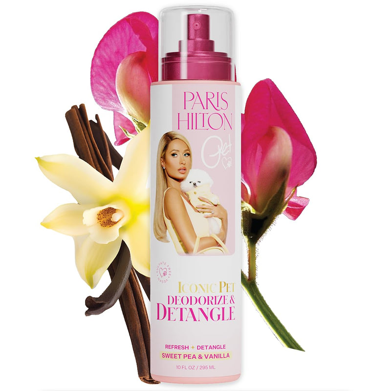 Paris Hilton Dog Deodorizer & Detangler | Odor Neutralizing with Light Sweet Pea & Vanilla Scent for Fresh Grooming & Detangling - Sulfate-Free, Vegan, Hypoallergenic for All Pet Breeds 10oz/295ml - BeesActive Australia