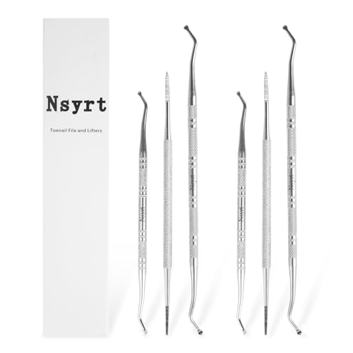 6PCS Ingrown Toenail File and Lifters, Ingrown Toenail Removal Kit Silver