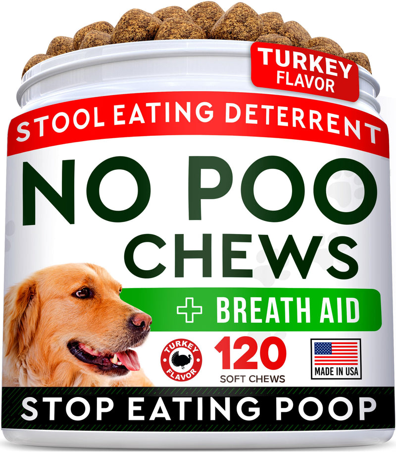 STRELLALAB No Poo Chews for Dogs - Stop Dog Poop Eating - Coprophagia & Stool Eating Deterrent with Probiotics, Digestive Enzymes & Immune Support, Poultry Flavor, Made in USA - 120 Soft Chews 120Ct No Poo Chews - BeesActive Australia