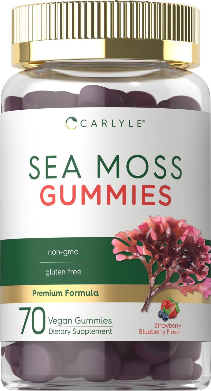 Carlyle Sea Moss Gummies | 70 Count | for Men and Women | Strawberry Blueberry Flavor | Vegan, Non-GMO & Gluten Free Supplement