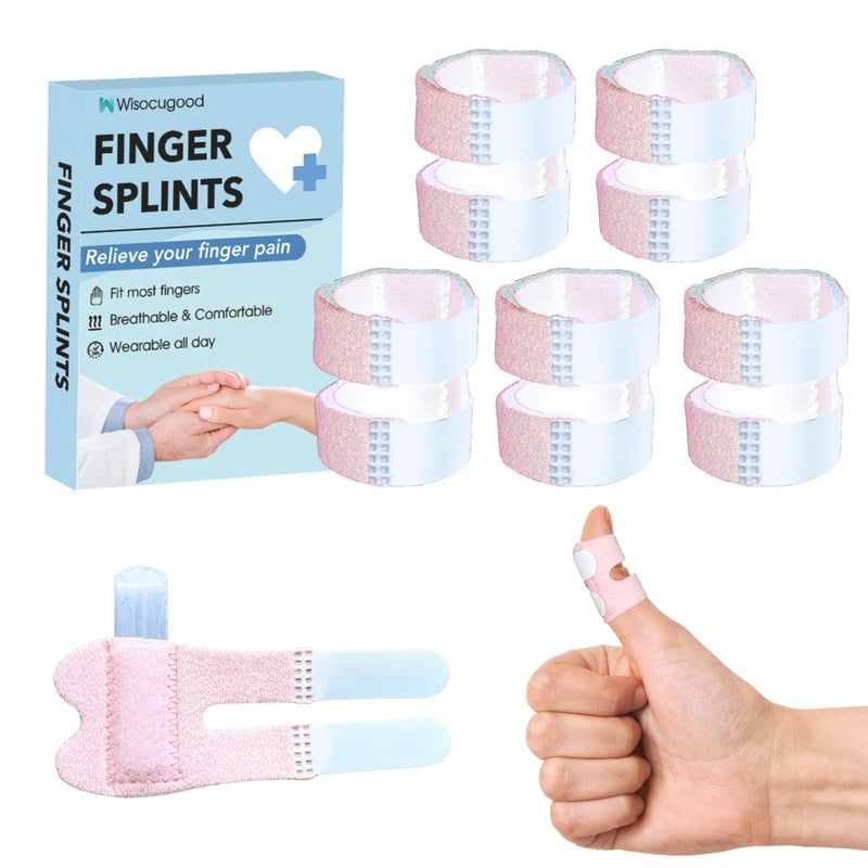 5 Pcs Thumb Finger Splint,Trigger Finger Splints,Finger Brace,Injured Mallet Finger,Broken Fingers Straightening,Pain Relief,Arthritis or Support for Fingers,Suitable for thumb, Index, Middle, Ring, Pinky Finger (Pink) Pink - BeesActive Australia