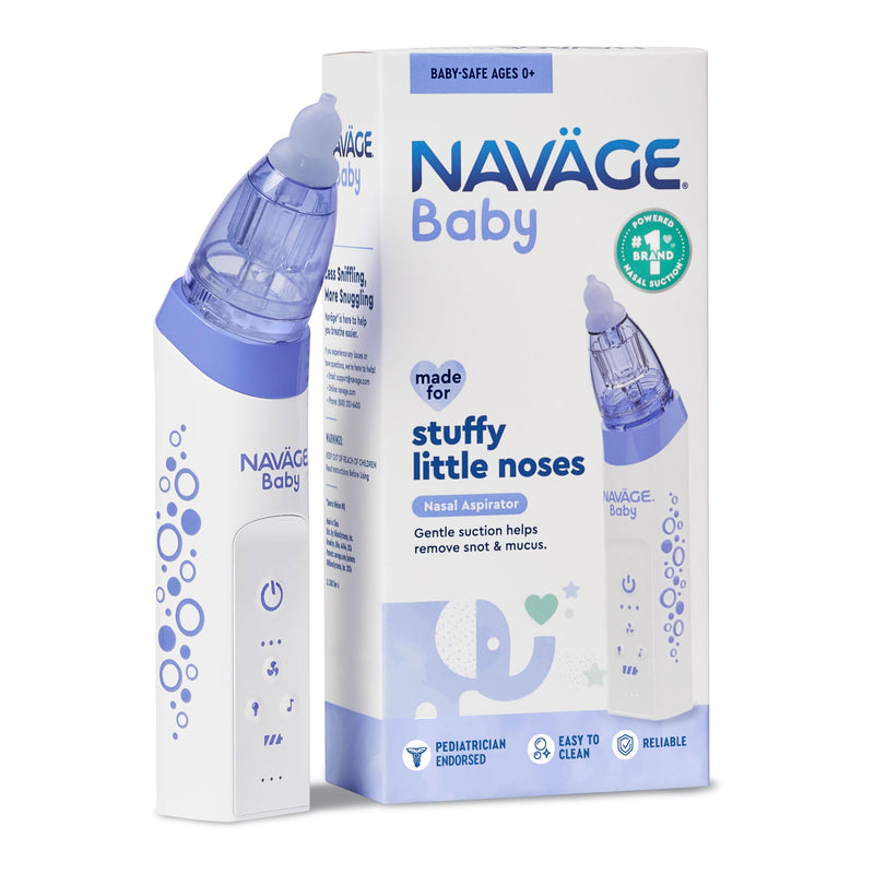 Navage Baby Nasal Aspirator - Gentle, Pediatrician Endorsed Nasal Aspirator for Baby Congestion & Stuffy Noses - Baby Nose Sucker w/ Lights, Lullabies & BPA Free Silicone Tips - BeesActive Australia