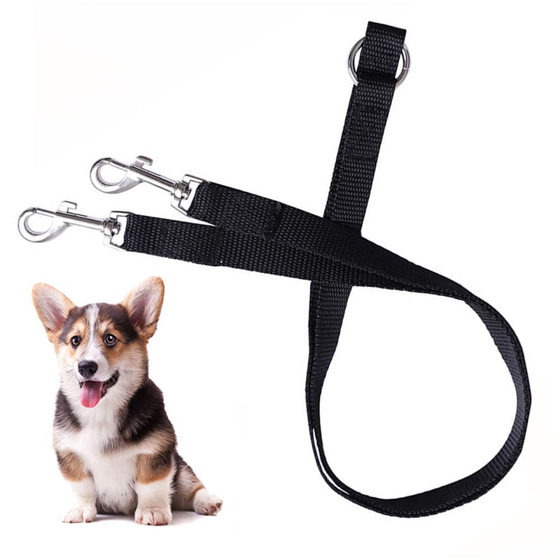 8.4FT Long Black Nylon Multifunctional Double-Ended Dog Leash Hands Free Dog Leash Adjustable Puppy Lead Rope for Medium Large Dogs - BeesActive Australia