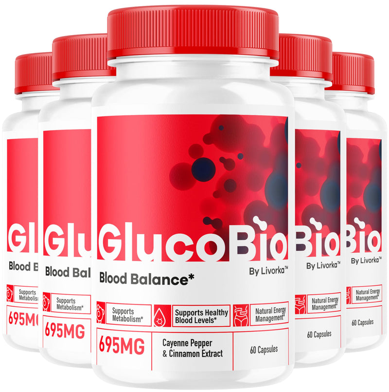 (5 Pack) GlucoBio Capsules - Official Gluco Bio Advanced Formula Support Pills - Maximum Strength, Natural Gluco Bio Supplement Vitamin for Overall Health & Wellness Reviews, 300 Capsules for 5 Months 60 Count (Pack of 5)