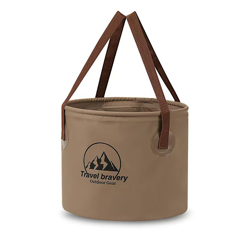 Outdoor Portable Folding Bucket, Picnic, Fishing Bucket, Water Bucket, Large Capacity Handheld Bucket, Suitable for Camping, Hiking, Water Filling, Vegetables and Fruits (Coffeecolour, 20L) Coffeecolour