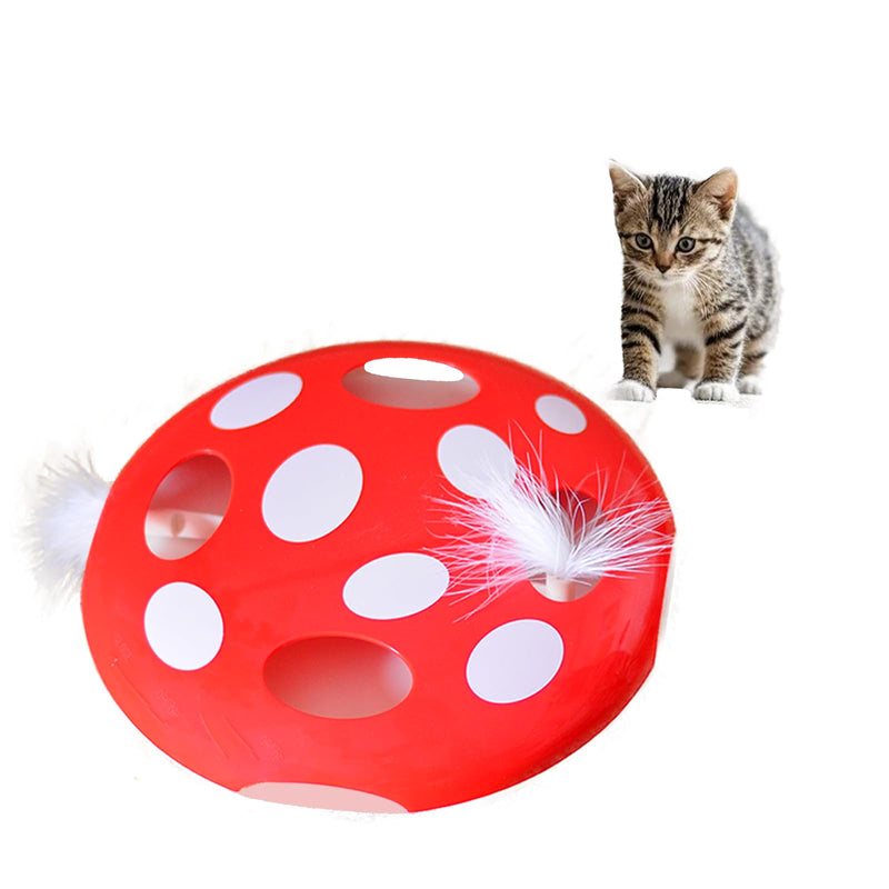 Whack-a-Mole Interactive Feather cat Toy Cute Mushroom Shape,Smart cat Toy for Indoor Bored Cats/Kittens, Automatic cat Toys Rechargeable, Stimulate Hunting Instinct, Weight Control - BeesActive Australia
