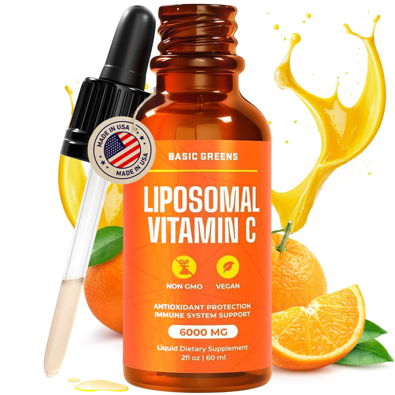 Vitamin C Liposomal Liquid 6000mg for Immune Support Non-GMO, Vegan 2 fl oz 2 Fl Oz (Pack of 1)