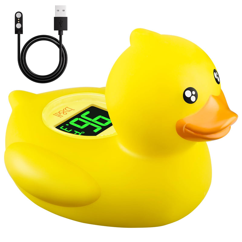 b&h Duck Rechargeable Baby Bath Thermometer - Fast Temperature Reading, Digital Water Thermometer for Bathtub and Room, Safety Infant Floating Bath Toy, Baby Bath Essentials baby duck