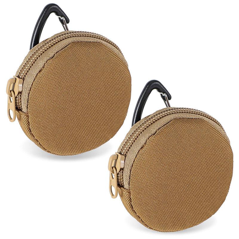 2 Pack Dog Treat Pouches, Small Portable Training Walking Treat Bag for Puppies with Clasp Reusable Pet Treat Container, Zipper Closure to Avoid Spilling, Travel or Outdoor Use(Khaki) - BeesActive Australia