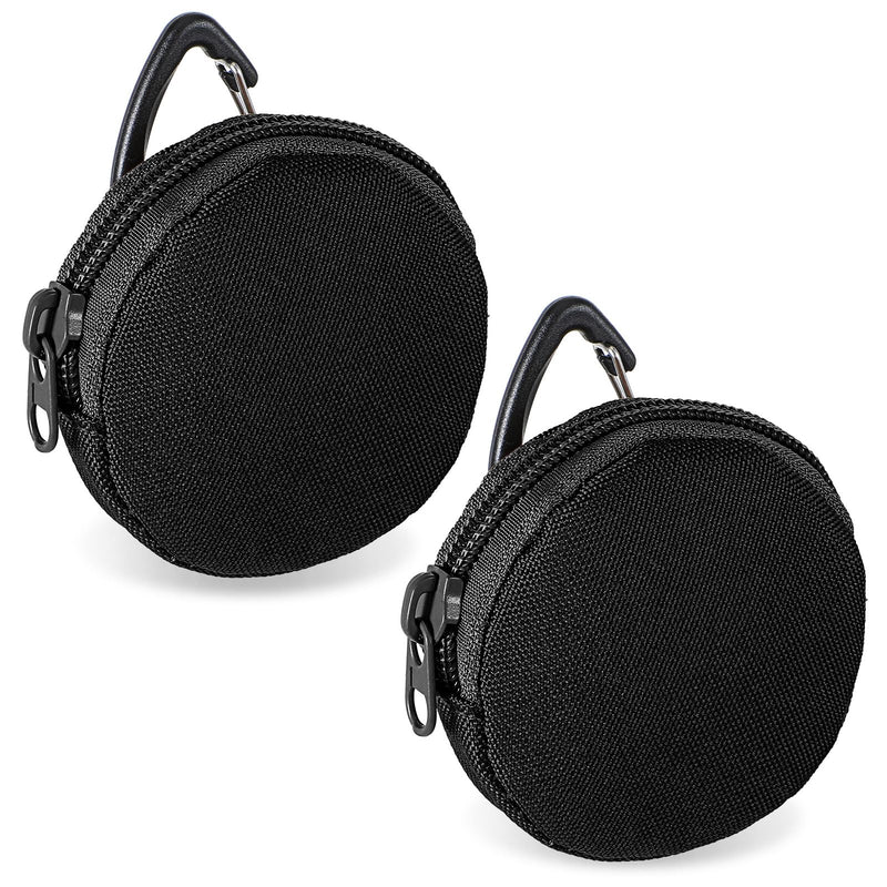 2 Pack Dog Treat Pouches, Small Portable Training Walking Treat Bag for Puppies with Clasp Reusable Pet Treat Container, Zipper Closure to Avoid Spilling, Travel or Outdoor Use(Black) Black - BeesActive Australia
