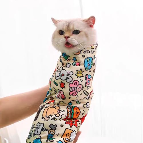 MANON ROSA Cat Grooming Wrap – Self-Adherent Anti-Scratch Swaddle Restraint Bag for Stress-Free Nail Clipping, Medication, Multifunctional Care - Purrito Papoose Pet Tools (XL (Within 22lbs)) XL (within 22lbs) - BeesActive Australia