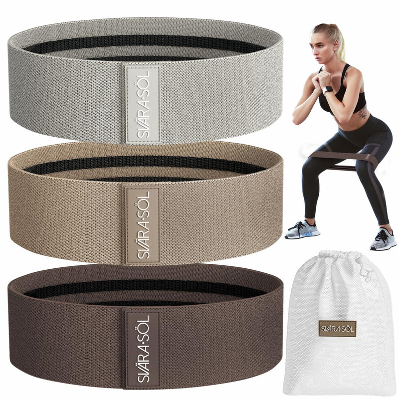 Fabric Resistance Bands Set of 3 for Legs, Glutes, Arms, Booty Bands for Women and Men, Resistance Bands for Working Out, Physical Therapy, Strength Training, Elastic Bands for Exercise - BeesActive Australia