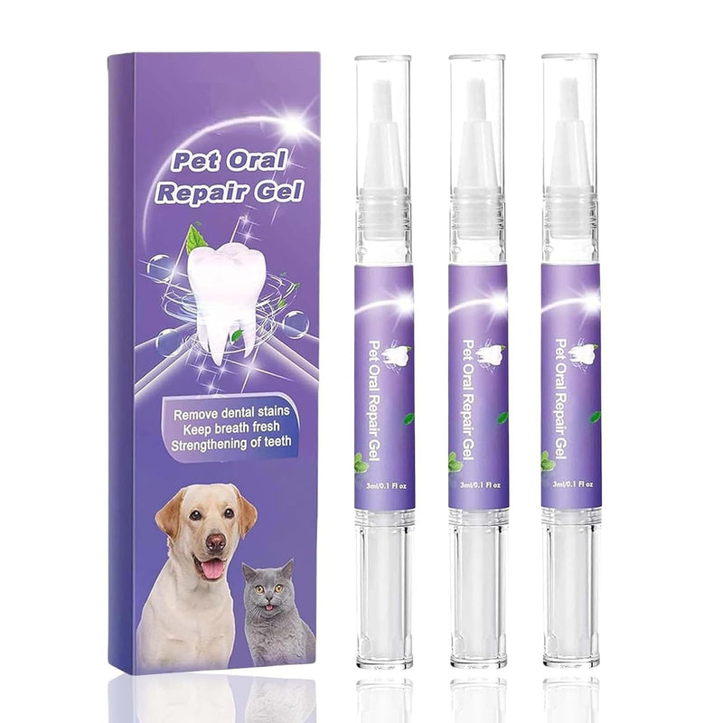 3Pcs Pet Oral Repair Gel, Dog Oral Repair Gel, Pet Breath Freshener for Cats and Dogs, Removes Tartar, Keeps Breath Fresh, Strengthens Teeth, Without Brushing - BeesActive Australia