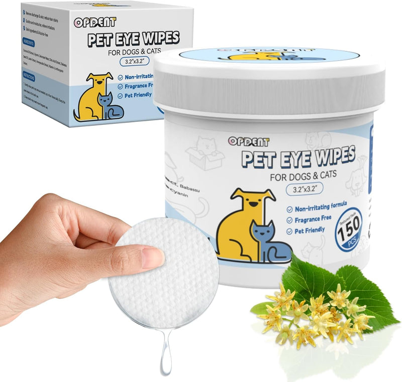 150PC Eyes Wipes for Dogs - Tear Stain Remover for Dogs - Dog Eye Cleaner,Eye Debris, Discharge, Mucus Secretions - Eye Wipes for Dogs & cat Eye Wipes - 3.2 inches (3.2 Large) 3.2 Large - BeesActive Australia