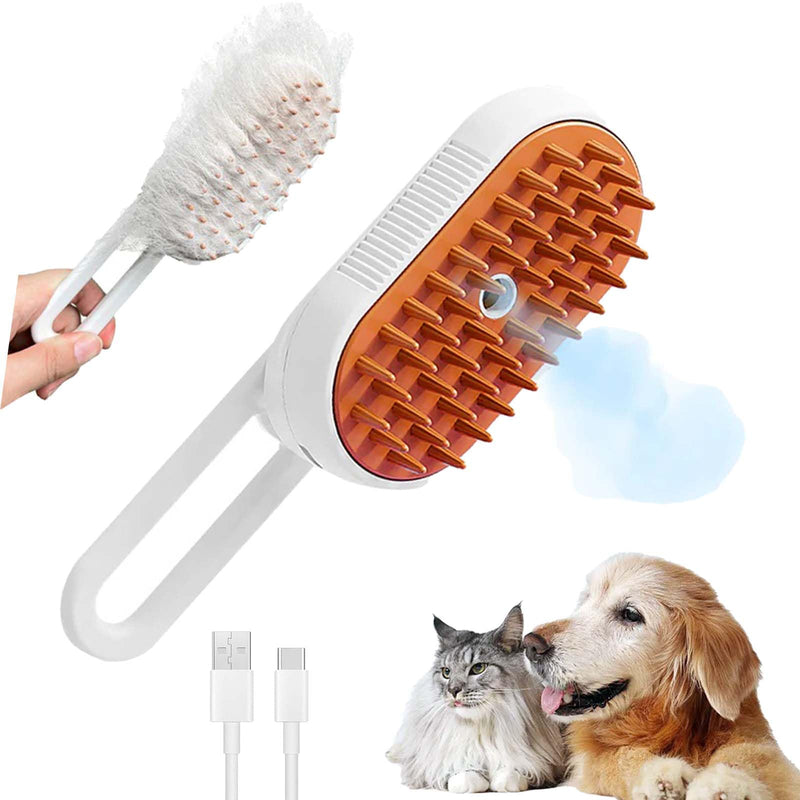 Cat Steam Brush for Shedding, Steam Brush for Indoor Cats, Water Brush, Cat Spray Mist Massaging Brush, Pet Hair Removal Brush, Suitable for Cats, Dogs and Rabbits, Cat Cleaning Brush 😽white - BeesActive Australia