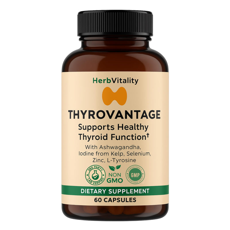 Thyroid Support Supplement with Iodine, Ashwagandha & Kelp – Supports Energy, Metabolism & Hormone Balance Formula – Selenium, Zinc & L-Tyrosine – Natural Thyroid Health for Women & Men