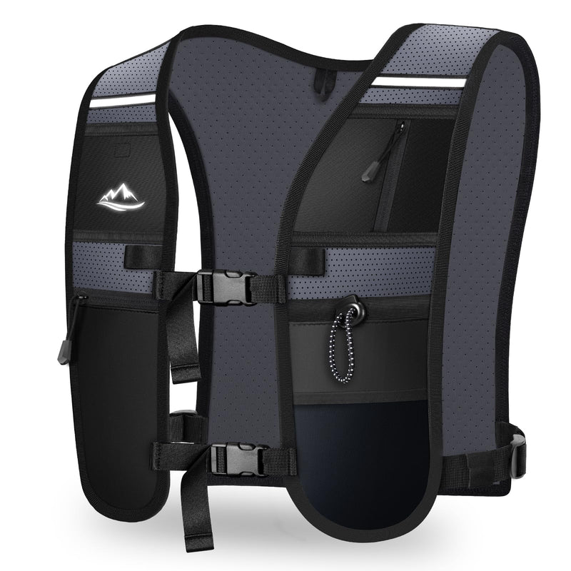 Running Vest for Women Men, Lightweight Breathable Hydration Vest with Large Compartment, Reflective Running Hydration Vest, Running Water Vest for Hiking Cycling Marathon Trail Jogging Race Medium