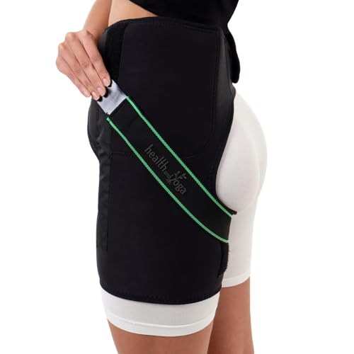 SoulGenie HealthAndYoga™ Extra Padded Hip Protection Belt-Pioneering Design Binder Support Brace to Reduce Falls, Hip Fracture, Injury-Rehab Aid for Post-Surgery Recovery-Free Size, Unisex (Left) Left