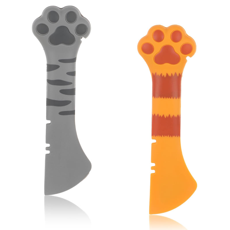 2 Pcs Cute Cat Paw Food Spoon, Cat Spoons for Wet Food Pet Food Spoon Silicone Cat Can Opener with Spoon Cat Food Spatula Mixing Spoons for Dog Cat Canned Food - BeesActive Australia