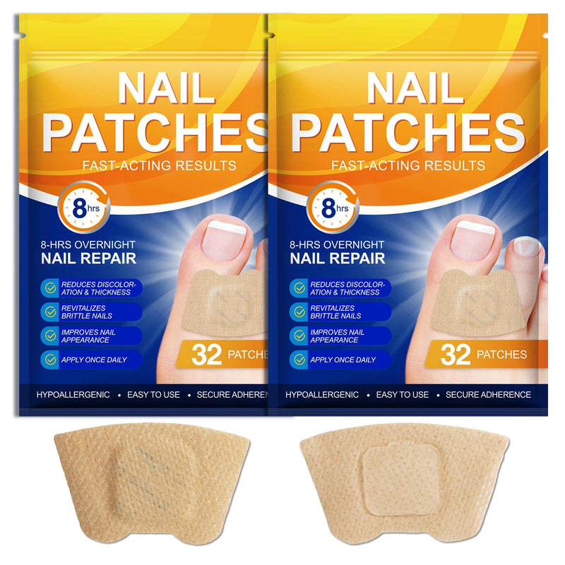 Toenail Treatment Extra Strength-8-Hrs Overnight Nail Repair,ingrown toenail treatment,Strengthens Brittle Nails,Improves Texture & Thickening Hypoallergenic Easy (64 Patch) 1 Count (Pack of 64)