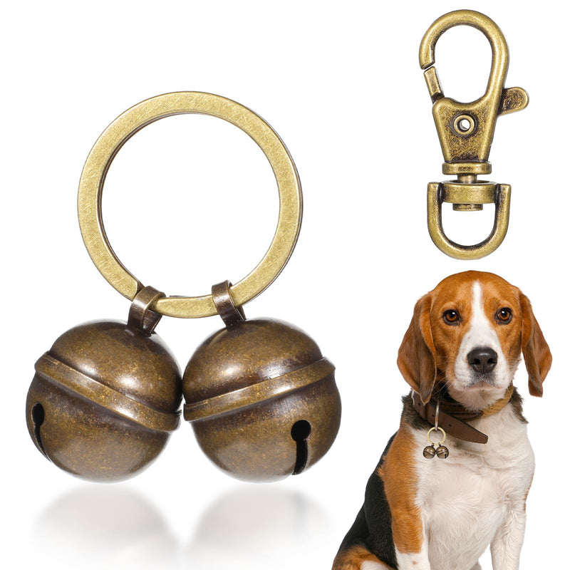 Dog Bells with Snap Clips Small Cat Collar Bell for Dog Collar, Loud Crisp Sound Copper Mini Brass Dog Bell for Pets Tracking Anti Lost Training Small Animal Collar Pendant Accessories - BeesActive Australia