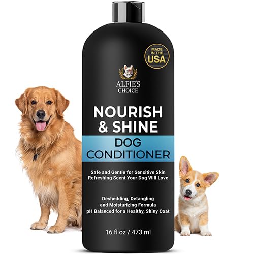 ALFIE'S CHOICE Dog Conditioner for Allergies and Itching & Daily Use - Detangling, Deshedding & Moisturizing Formula - Dog Coat Conditioner for Sensitive Skin & Grooming Puppy Conditioner - 16 fl oz Nourishing Conditioner - BeesActive Australia